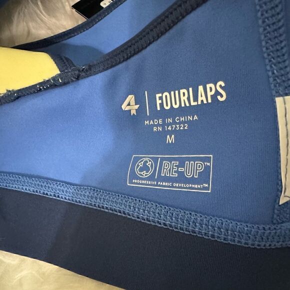 NWT Four Laps Infinity Sports Bra in Azure Midnight Banana Size M - Picture 10 of 11